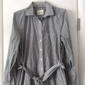 J Crew Striped Midi Length Shirt Dress - 10